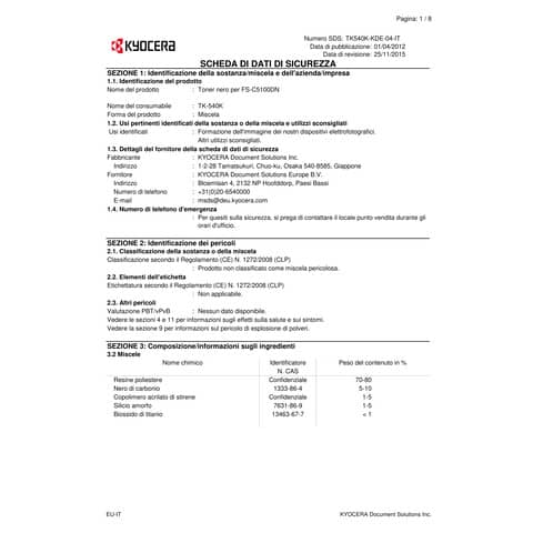 Toner TK-540K Kyocera-Mita nero  1T02HL0EU0